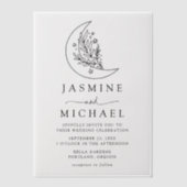 ボタニッエレガントク・ムーン・アンド・スター結婚ズ ベラム紙招待状 (正面)