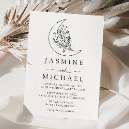 ボタニッエレガントク・ムーン・アンド・スター結婚ズ 招待状