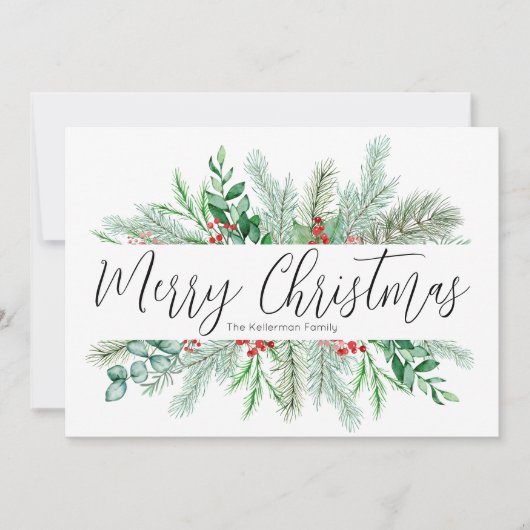 ボタニッエレガントク・メリー・クリスマス・グリーン シーズンカード (正面)
