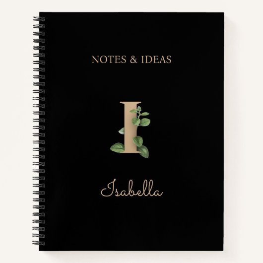 ボタニッエレガントク・モノグラム・レターI ノートブック (正面)