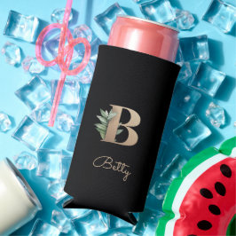 ボタニッエレガントク・モノグラム・金ゴールド・レターB スリム缶クーラー