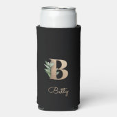 ボタニッエレガントク・モノグラム・金ゴールド・レターB スリム缶クーラー (Seltzer正面)
