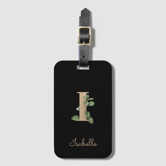 ボタニッエレガントク・モノグラム・金ゴールド・レターI ラゲッジタグ (正面縦)