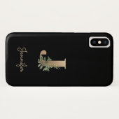 ボタニッエレガントク・モノグラム・金ゴールド・レターJ Case-Mate iPhoneケース (裏面(横))