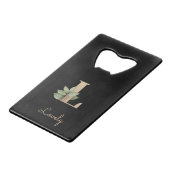 ボタニッエレガントク・モノグラム・金ゴールド・レターL クレジットカード栓抜き (正面アングル)