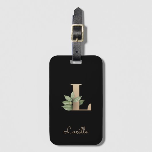 ボタニッエレガントク・モノグラム・金ゴールド・レターL ラゲッジタグ (正面縦)