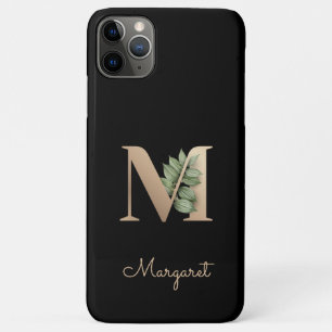 ボタニッエレガントク・モノグラム・金ゴールド・レターM iPhone 11 PRO MAXケース
