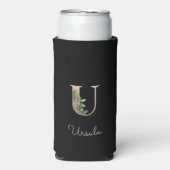 ボタニッエレガントク・モノグラム・金ゴールド・レターU スリム缶クーラー (Seltzer正面)
