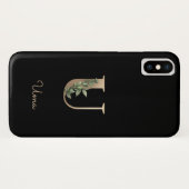 ボタニッエレガントク・モノグラム・金ゴールド・レターU Case-Mate iPhoneケース (裏面(横))