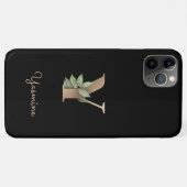 ボタニッエレガントク・モノグラム・金ゴールド・レターY Case-Mate iPhoneケース (裏面(横))