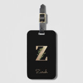 ボタニッエレガントク・モノグラム・金ゴールド・レターZ ラゲッジタグ (正面縦)