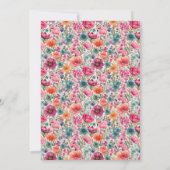 ボタニッエレガントトサンセットカラーワイルドフラーズ結婚ズ 招待状 (裏面)