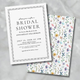 ボタニッカラフルクワイルドフラワーブライダルシャワー 招待状