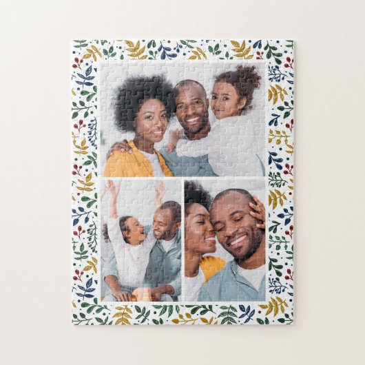 ボタニッカラフルク3枚コラージュ ジグソーパズル (縦)