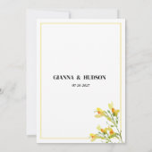 ボタニックイエローオレンジグリーン春フローラRSVP 招待状 (裏面)