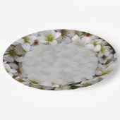 ボタニックガーデンホワイトフラワーズ紙プレート ペーパープレート (アングル)