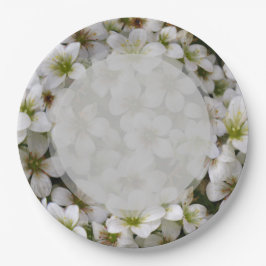 ボタニックガーデンホワイトフラワーズ紙プレート ペーパープレート