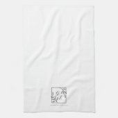 ボタニッククレスト | タイムレスモノグラム茶タオル キッチンタオル (縦)