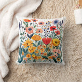 ボタニックスワイルドフラワー装飾用クッション クッション (ブランケット)
