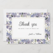 ボタニックパープルオレンジピンク金ゴールドフローラありがとう 招待状 (正面)