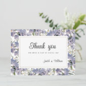 ボタニックパープルオレンジピンク金ゴールドフローラありがとう 招待状 (スタンド正面)