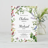 ボタニックピンク薄紫ブルーミントフローラ結婚ズ 招待状 (スタンド正面)