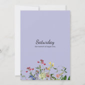 ボタニックピンク薄紫ブルーミントフローラ結婚ズ 招待状 (裏面)