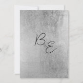 ボタニックブルーブラウンシルバーフローラ保存日 招待状 (裏面)