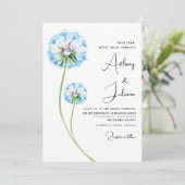 ボタニックブルー薄紫グリーンダンデロン結婚フローラ 招待状 (スタンド正面)