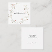 ボタニックボホフェザービジネスカード白黒 スクエア名刺 (正面/裏面)