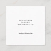 ボタニックボホフェザービジネスカード白黒 スクエア名刺 (裏面)