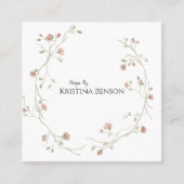 ボタニックボホフェザービジネスカード白黒 スクエア名刺 (正面)