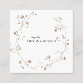 ボタニックボホフェザービジネスカード白黒 スクエア名刺