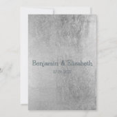 ボタニックマイヴブルーブラウンシルバーフローラRSVP 招待状 (裏面)