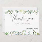 ボタニックミント濃い緑の葉ありがとう 招待状 (正面)