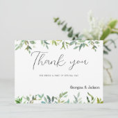 ボタニックミント濃い緑の葉ありがとう 招待状 (スタンド正面)