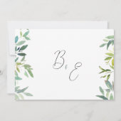 ボタニックミント濃い緑の葉ありがとう 招待状 (裏面)