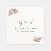 ボタニックラシッククシンプルイニシャルモダンモノグラム スタンダードカクテルナプキン (正面)