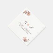 ボタニックラシッククシンプルイニシャルモダンモノグラム スタンダードカクテルナプキン (角)