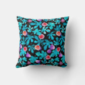 ボタニックールクのイチジクの葉果実のパターン クッション (裏面)