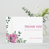 ボタニック薄紫グリーン金ゴールドバラフローラありがとう 招待状 (スタンド正面)