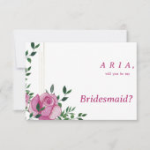 ボタニック薄紫グリーン金ゴールドバラフローラブライドメイド 招待状 (正面)