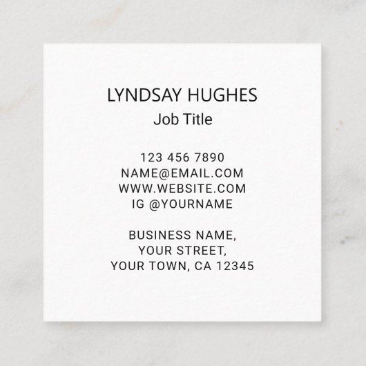 ボタニッスタイリッシュクあなたの役職の名刺 スクエア名刺 (裏面)