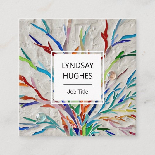 ボタニッスタイリッシュクあなたの役職の名刺 スクエア名刺 (正面)