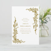 ボタニッスタイリッシュク縁どオクル金ゴールドブライダルシャワー 招待状 (スタンド正面)