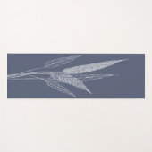 ボタニッスタイリッシュク葉ミニマル主義ネイビーブルー ヨガマット (正面(横))