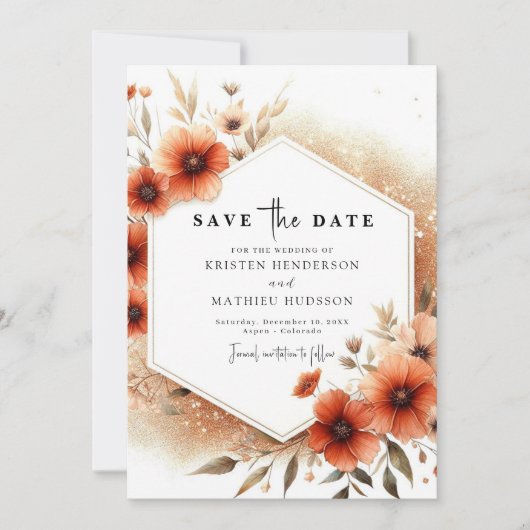ボタニッスタイリッシュク・テラコッタ結婚ズ セーブザデート (正面)