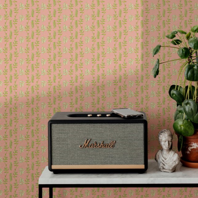 ボタニッストライプクフェミニンヴィンテージかわいらしバスルーム 壁紙 (クリエイターアップロード済み)