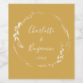 ボタニッパーソナライズされたクの結婚名前（黄色） ワインラベル (シングルラベル)