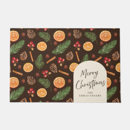 ボタニッパーソナライズされたクモダンメリークリスマス ドアマット
